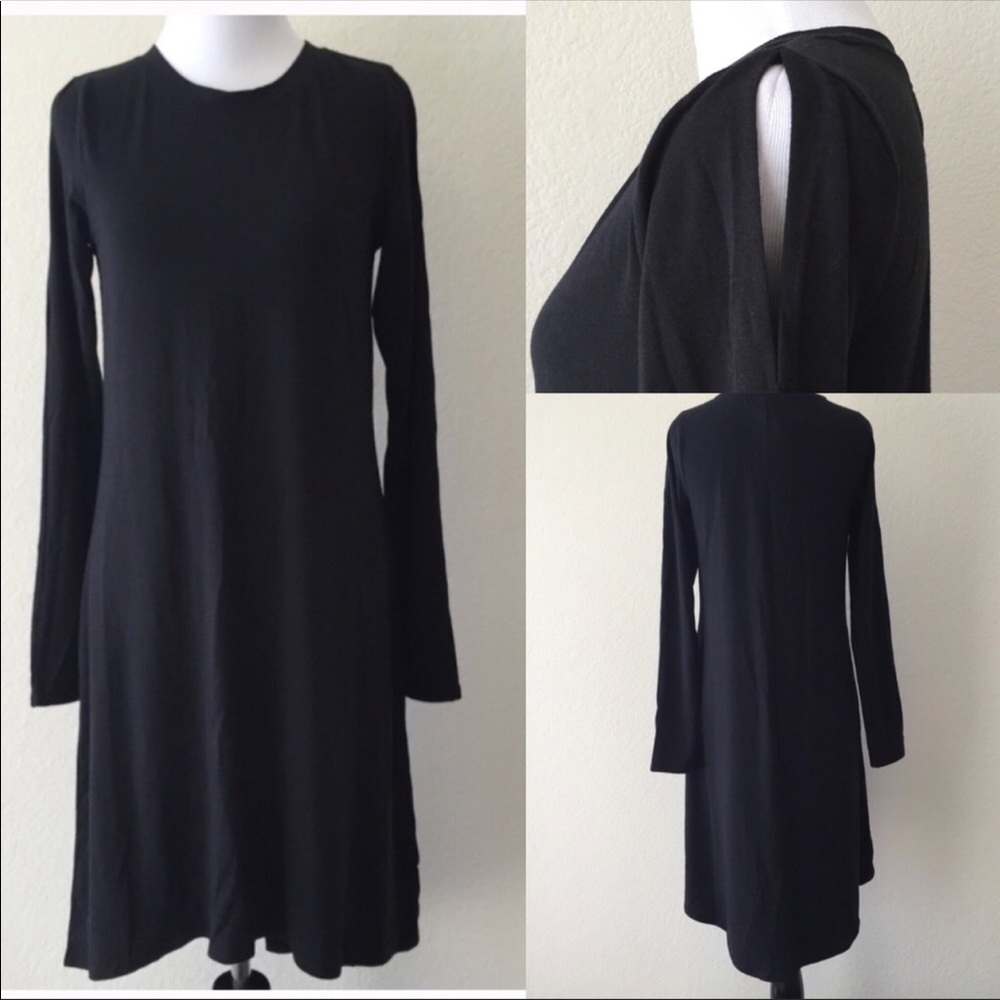 Mossimo long sleeve black cotton dress